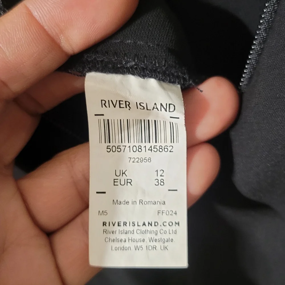 RIVER ISLAND black Wide Leg Jumpsuit Size 12  EUC - Picture 12 of 16